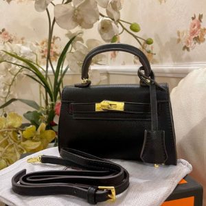 Hermes Kelly Mini Epsom Leather GHW Black