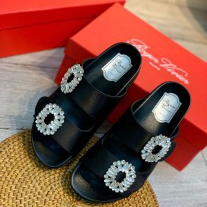 ROGER VIVIER Slidy Viv Sandals Black