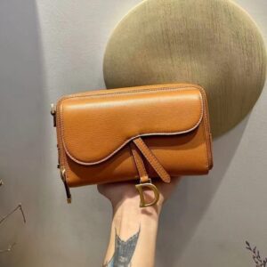 Dior Caro Double Pochette PO Camel