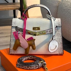 NO BRAND Kelly Croc Himalayan & Malachite Ghw Mini Spring Summer 2023 White