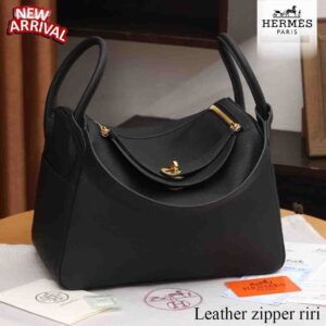 Hermes Lindy 30cm GHW Paris Soft taurillon Clemence Black