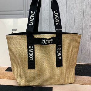 LOEWE TOTE RAFFIA Black