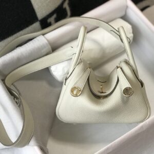 Lindy Togo Leather small longstrap sz 19 PO White