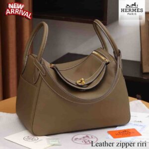 Hermes Lindy 30cm GHW Paris Soft taurillon Clemence Khaki