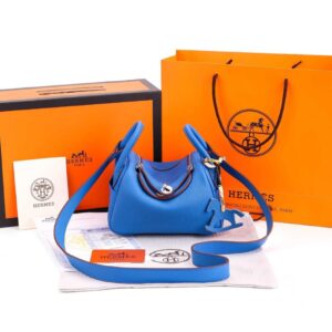 Hermes Lindy 19 In Taurillon Clemence Blue