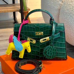 NO BRAND Kelly Croc Himalayan & Malachite Ghw Mini Spring Summer 2023 Green