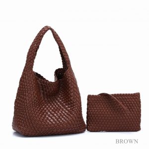 NO BRAND ANYAMAN BAG HOBO BROWN