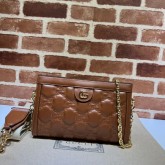 GC GG Quilted Logo Bag Embosed 2022 PO Brown