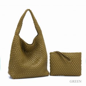 NO BRAND ANYAMAN BAG HOBO GREEN