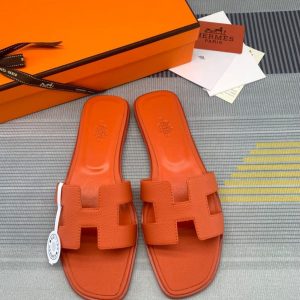 Sendal Hermes Oran Epsom Leather PO Orange
