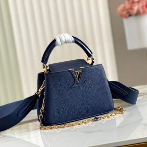 LV Capucine Small with Chain sz 21 cm Navy