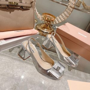 Miu Miu shoes Logo heels 7cm PO Silver
