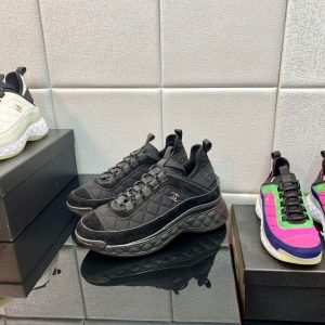 Chanel Shoes Trainers Quilted PO Black