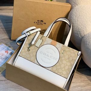COACH Dempsey Carryall Tote Bag Nappa White