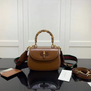 GC Bamboo Top Handle Bag sz 21 PO Brown