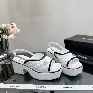 Chanel wedges shoes PO White