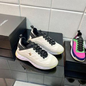Chanel Shoes Trainers Quilted PO White