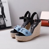 LV Wedges Heels 12cm PO Blue