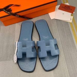 Sendal Hermes Oran Swift Leather PO Blue