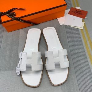 Sendal Hermes Oran Swift Leather PO White