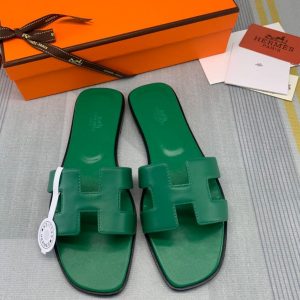 Sendal Hermes Oran Swift Leather PO Green