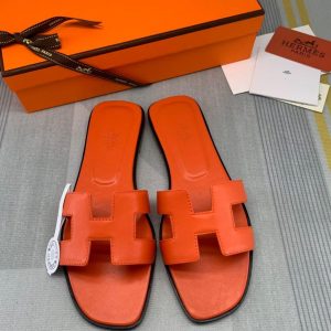 Sendal Hermes Oran Swift Leather PO Orange