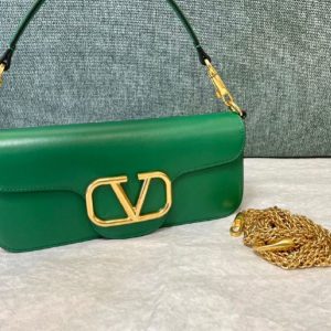 Valentino Garvani V Logo clutch PO Green