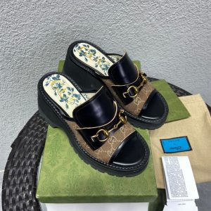 Wedges GC Heels 8.5cm PO Black Apricot