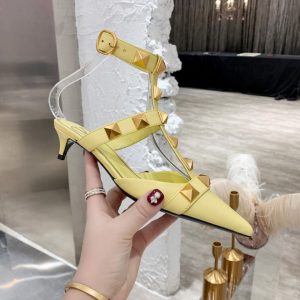 Valentino shoes stude heels 4.5cm PO Yellow