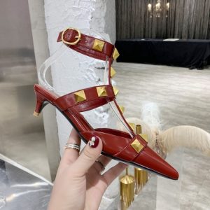 Valentino shoes stude heels 4.5cm PO Red