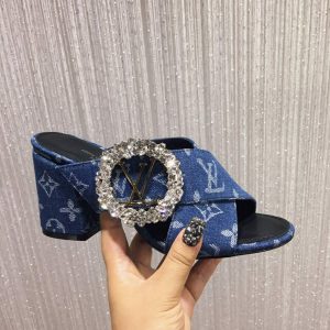 LV Sendals Blings Gesper heels 7.5cm PO Blue