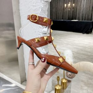 Valentino shoes stude heels 4.5cm PO Brown