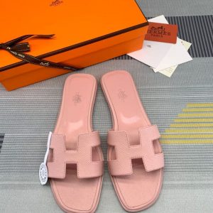 Sendal Hermes Oran Epsom Leather PO Pink