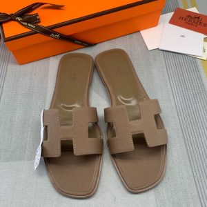 Sendal Hermes Oran Epsom Leather PO Khaki