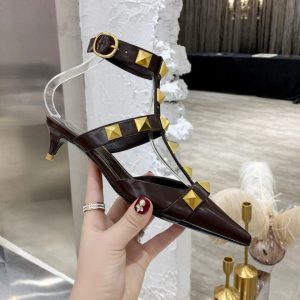 Valentino shoes stude heels 4.5cm PO Coffe