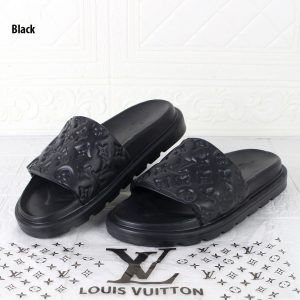 SANDAL LV POOL PILLOW MONOGRAM RUBBER FOR MAN Black