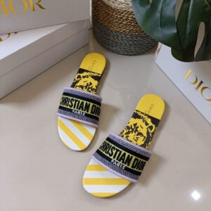 Sandal Flat Christian Dior Slipper Yellow