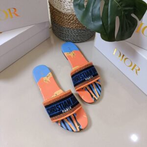 Sandal Flat Christian Dior Slipper Orange