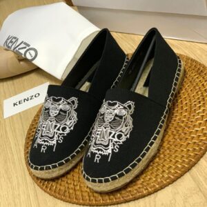 KENZO Tiger Embroidered Espadrilles Black