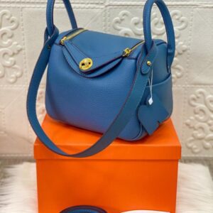 Hermes Lindy 20cm Togo GHW Blue