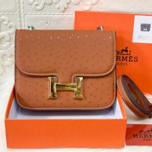 Hermes Constance Ostrich Brown
