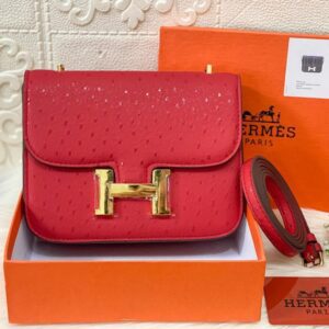 Hermes Constance Ostrich Red