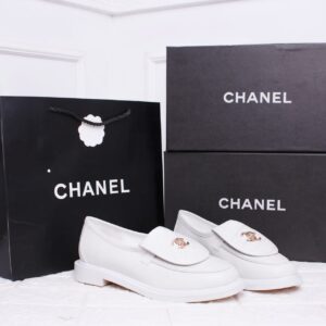 Chanel CC Quilted Loafer White
