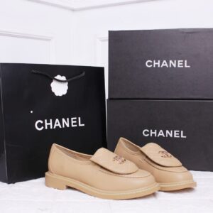 Chanel CC Quilted Loafer Apricot