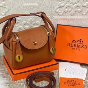 Hermes Lindy Super Mini 18cm Brown