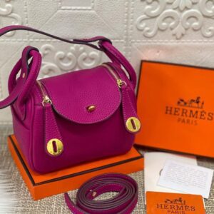 Hermes Lindy Super Mini 18cm Pink Fanta