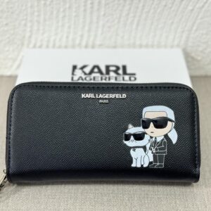 Dompet Karl Lagerfeld Double Zipper Black