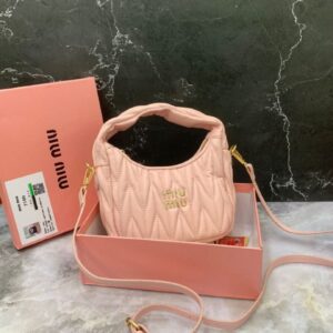 MIU MIU Wander Mattelase Leather Pink
