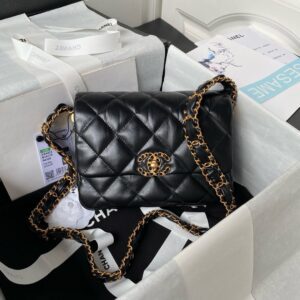 Chanel Hobo Big Chain strap Lambskin Black PO