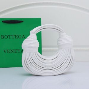 Bottega Noodle Knot Leather White Bag
